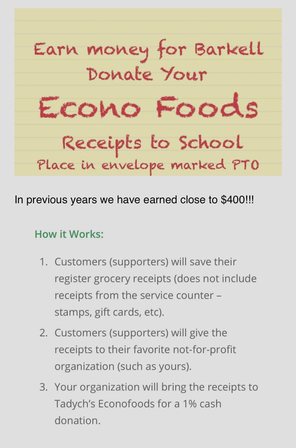 Econo Receipts Information